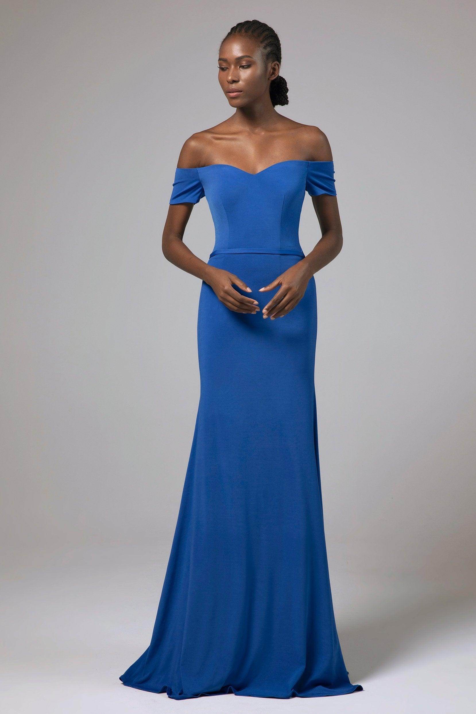 Sheath Floor Length Knitted Fabric Bridesmaid Dress Formal Dresses CB0426 - COCOMELODY